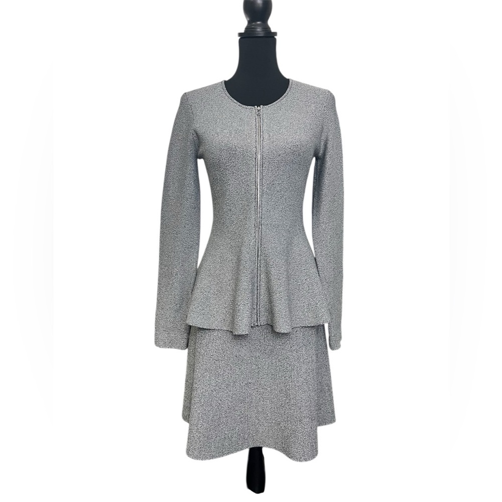 Theory Marled Rayon/Nylon Full-Zip Peplum Jacket ONLY Color Women Size M